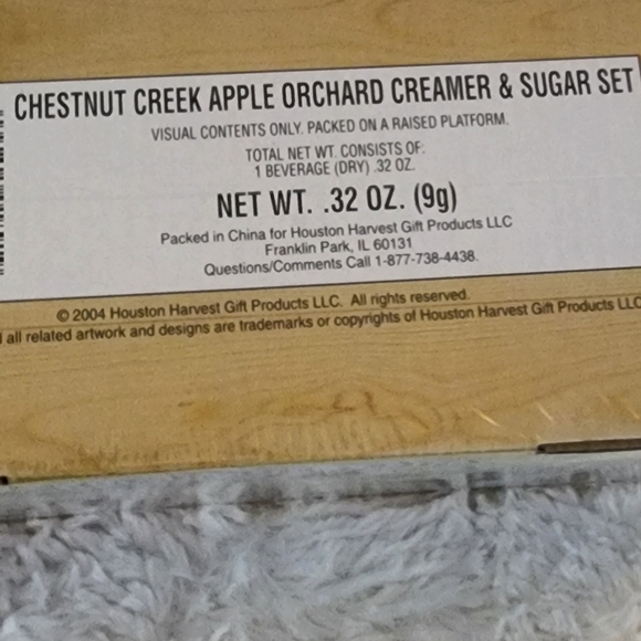 Vintage Chestnut Creek Apple Orchard Ceramic Creamer & Sugar Set NEW - Picture 7 of 9